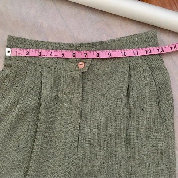 Vintage 70s High Waist Tapered Pants | Geometric Waist Design - Picture 5 of 8